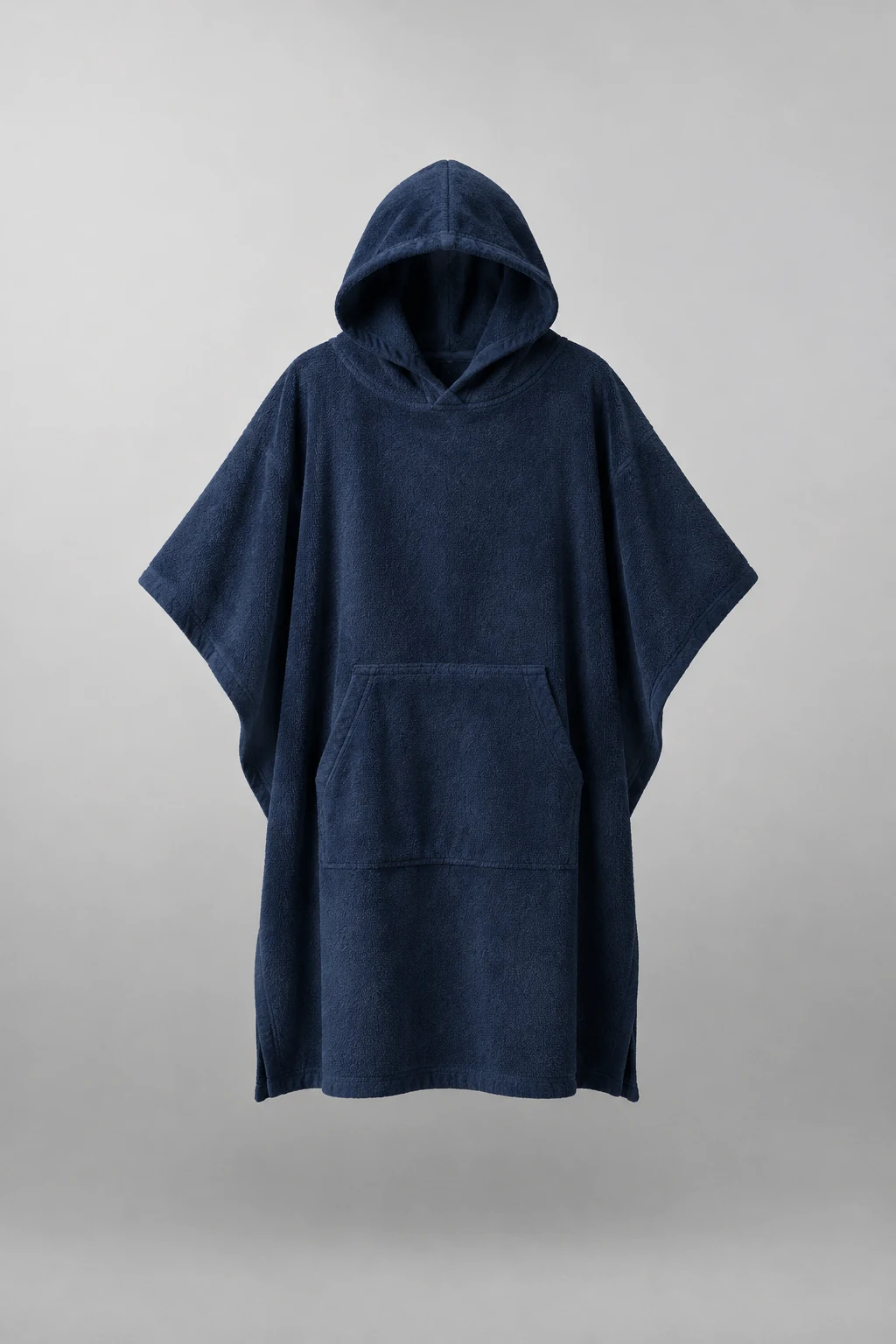 Navy hooded towelling changing poncho